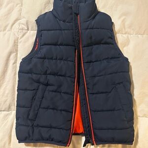 Kids Navy and Orange Puffer Vest